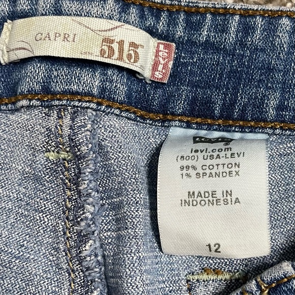 Levi's 515 Capri Cropped Blue Jeans Women’s Size 12 - Picture 8 of 14